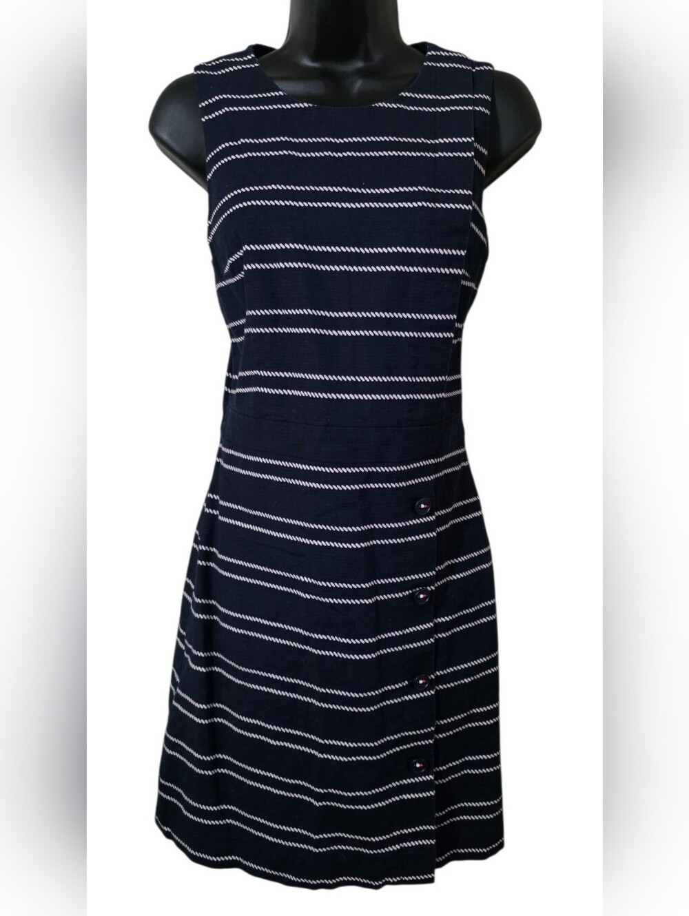 Tommy Hilfiger Navy Stripe Sleeveless A-Line Dress